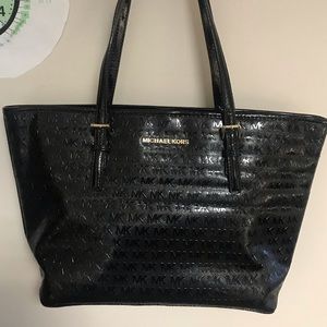 New Michael Kors Jet Set patent leather carry all